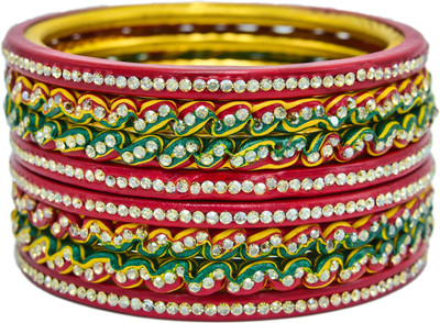 Parag Enterprises Lac Cubic Zirconia Bangle Set(Pack of 8)