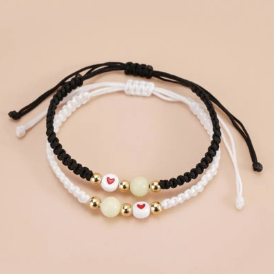 Devora Fabric, Dori Rhodium Bangle Set(Pack of 2)