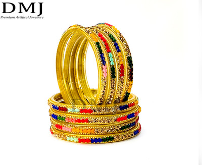 DMJ Plastic Zircon Bangle Set(Pack of 8)