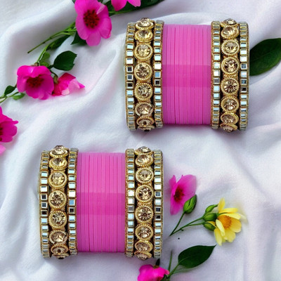SRKBS Plastic Beads, Zircon Bangle Set(Pack of 2)