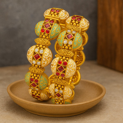 Garnisha Brass Gold-plated Bangle Set
