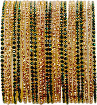 ZULKA Metal Zircon Bangle Set(Pack of 24)