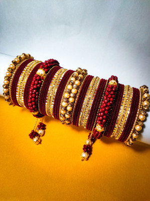 Amika Metal Beads, Zircon Bangle Set(Pack of 50)