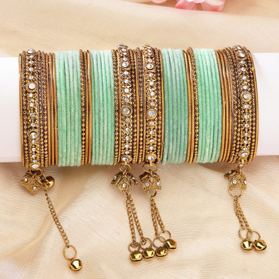 ZENEME Brass Gold-plated Bangle(Pack of 10)