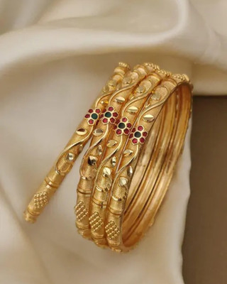 ZR JEWELS Alloy Gold-plated Bangle Set(Pack of 4)