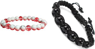 Malas Collection Stone, Fabric, Crystal Bracelet Set(Pack of 2)