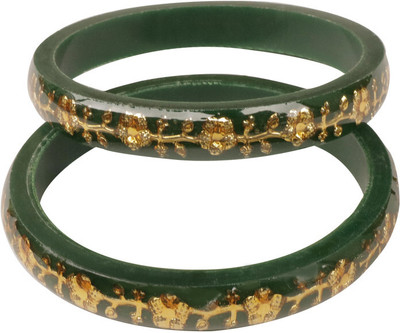 PSYCHFLORE Plastic Diamond, Ruby, Garnet Rhodium Bangle Set(Pack of 2)