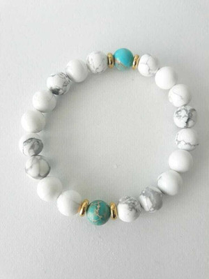 Multiagate Stone Crystal, Turquoise Bracelet