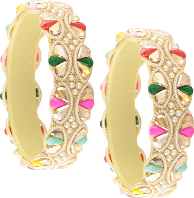 ZULKA Glass Beads, Pearl, Zircon Kada(Pack of 2)