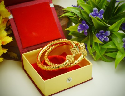 SATTIK Brass Gold-plated Bangle Set(Pack of 2)