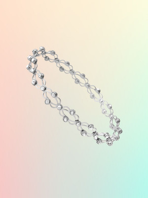 RKB SALES Alloy Cubic Zirconia Silver Bracelet