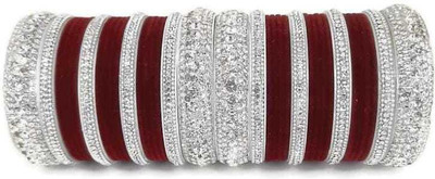 Valya Metal Zircon Bangle Set(Pack of 10)