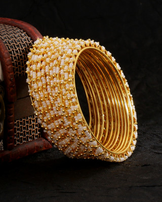 kewai Metal Cubic Zirconia Gold-plated Bangle Set