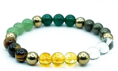 ABABILCRYSTAL Green Aventurine, Golden Pyrite, Tiger's Eye, Citrine, Clear Quartz, Green Jade Crystal, Jade, Quartz Bracelet