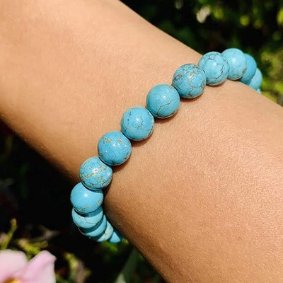 VIBESLE Crystal, Turquoise Beads Charm Bracelet