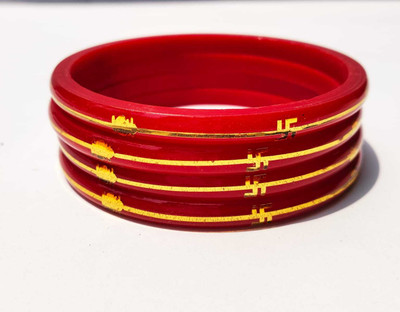 JESTALUKES Plastic Gold-plated Bangle Set(Pack of 4)