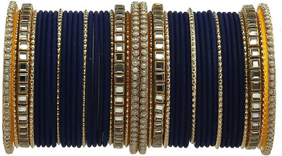 LYBASHINE Metal Crystal Bangle Set(Pack of 10)