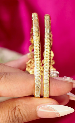 Swarnaari Brass Gold-plated Bangle Set(Pack of 2)