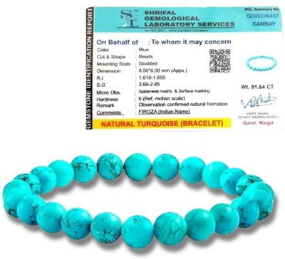 GemVastu Crystal, Turquoise Beads Charm Bracelet