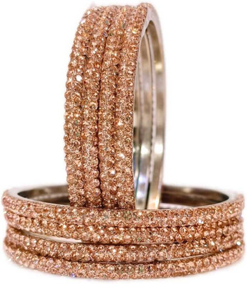 Shiv Brass Crystal Bangle Set(Pack of 8)