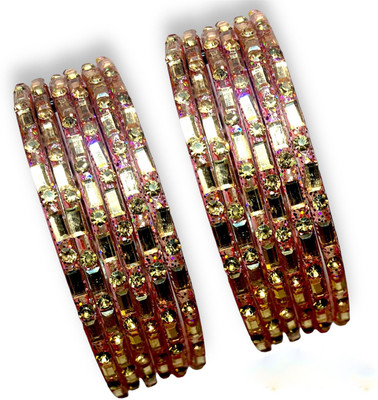 Chudi Bazar Glass Zircon Bangle Set(Pack of 12)