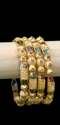 Bharati Retail Collections Brass Gold-plated Bangle Set(Pack of 4)