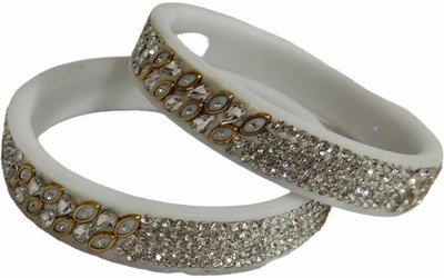 KAMAAKSHI FASHION COLLECTIONS Plastic Cubic Zirconia Bangle Set(Pack of 2)