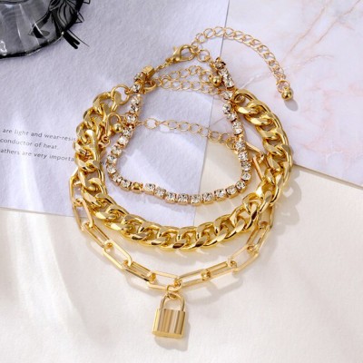 Jewels Galaxy Alloy Gold-plated Bracelet Set(Pack of 3)