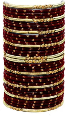 RADHA MOHAN EMPIRE Fabric, Glass Bangle Set(Pack of 34)