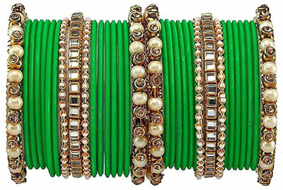 DONERIA Metal Pearl Bangle Set(Pack of 34)