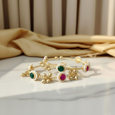 Toom Thekari Metal Gold-plated Bangle Set(Pack of 4)