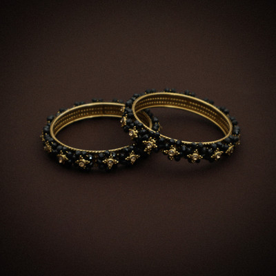 BEAUTY BURST Alloy Gold-plated Bangle Set(Pack of 2)