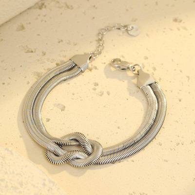 MYKI Stainless Steel Silver Coated Charm Bracelet