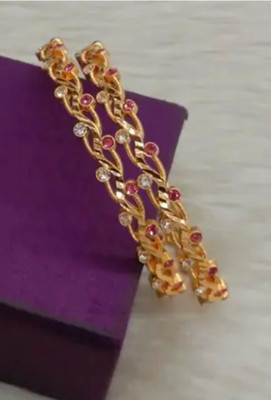 DIMIKI Alloy Diamond Gold-plated Bangle Set(Pack of 2)