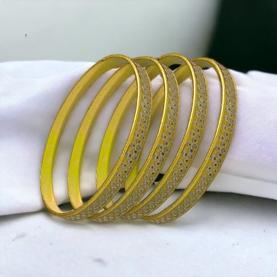 AARISAI Metal Gold-plated Bangle Set(Pack of 4)