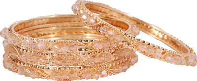 ZULKA Metal Pearl Bangle Set(Pack of 4)