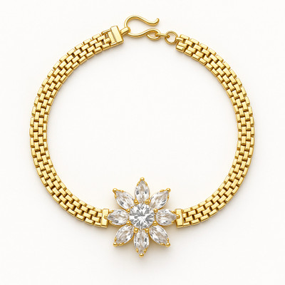 ozozo Brass Diamond Gold-plated Bracelet