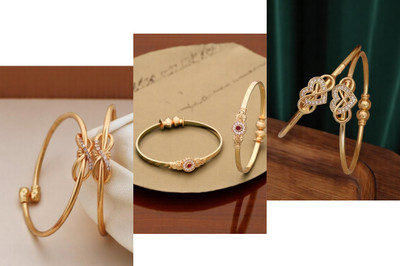 Hetshree Brass Diamond Gold-plated Bangle(Pack of 6)