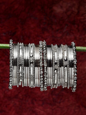 Shining Diva Metal Bangle Set(Pack of 40)