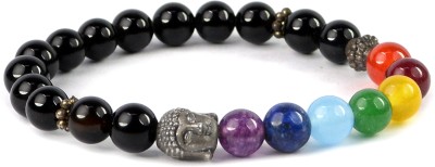 CRYSTU Stone, 7 Chakra Beads, Agate, Crystal, Quartz Charm Bracelet
