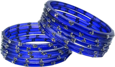 Shree Kriti Glass Cubic Zirconia Bangle Set(Pack of 10)