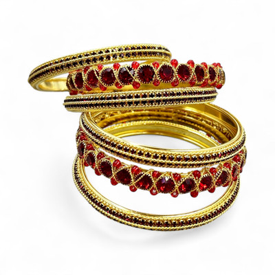 Antiquejewellry Alloy Gold-plated Bangle Set(Pack of 6)