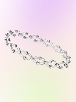 RKB SALES Alloy Cubic Zirconia Silver Cuff