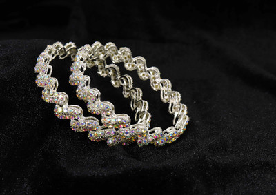 ZULKA Metal Zircon Kada(Pack of 2)
