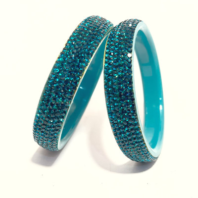 ShadowQueen Plastic Cubic Zirconia Bangle Set(Pack of 2)