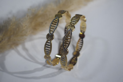 HerStyleHub Metal Bangle Set(Pack of 2)