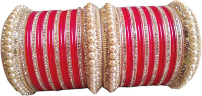 Mehpriye Plastic Cubic Zirconia Gold-plated Chudas(Pack of 10)