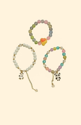 Shreeda Stone, Alloy Beads, Pearl, Crystal Bracelet(Pack of 3)