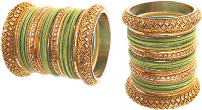 Terraband Alloy Crystal Bangle Set(Pack of 56)