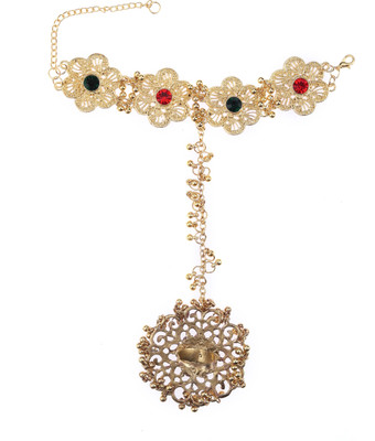 HouseOfCommon Alloy Diamond Gold-plated Ring Bracelet